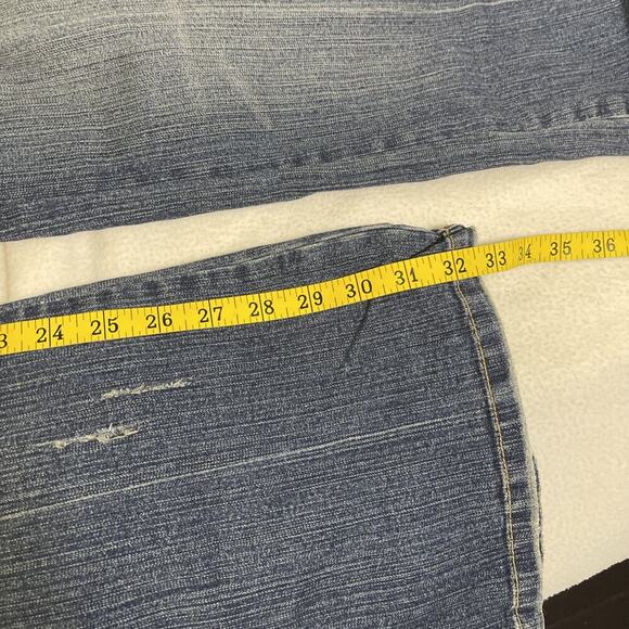 Mixit Women's Flare Jeans Blue Floral Embellished Stretch Mid Rise Size 8 - Picture 8 of 10